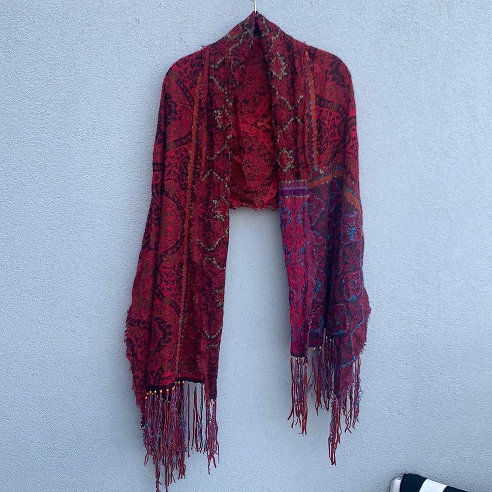 Free People Scarf w/ Fringe - Cotton & Wool